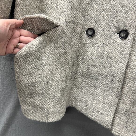 BA&SH Jacket Womens Small Gray Wool Blend Charly Lady Coat Oversized Gray Knit - Picture 5 of 10